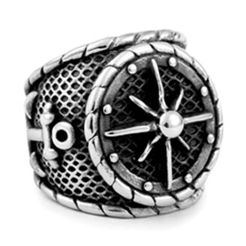 2020 Новая мода Винтаж личности в стиле панк рок хип хоп Творческий Ray Якорь кольцо