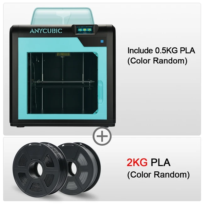 BK 4Max Pro add 2KG ANYCUBIC 4Max Pro 3d принтер закрытый печатное пространство 3d принтер комплект большой объем сборки ultracase Нити Экструдер FDM 3D-принтер - Цвет: BK 4Max Pro add 2KG