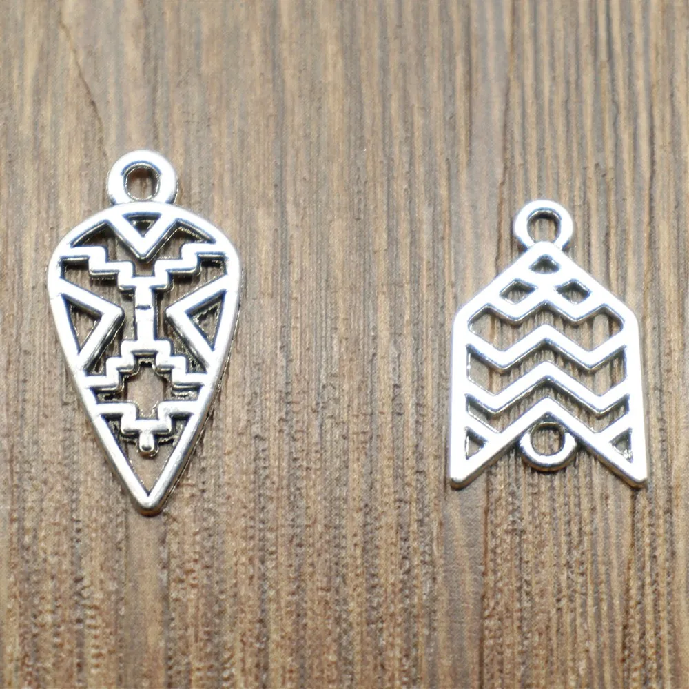 

20pcs Charms Hollow Pattern Connector DIY Jewelry Findings Antique Silver Color Hollow Connector Charms For Earring Making