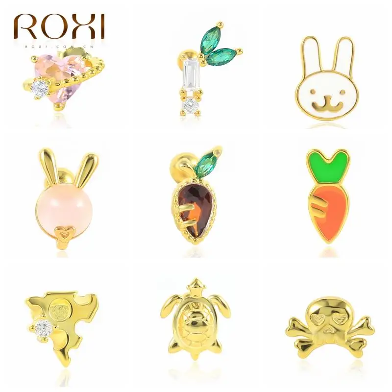 

Женские серьги-гвоздики из серебра 925 пробы с эмалью