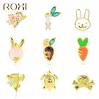 Женские серьги-гвоздики из серебра 925 пробы с эмалью