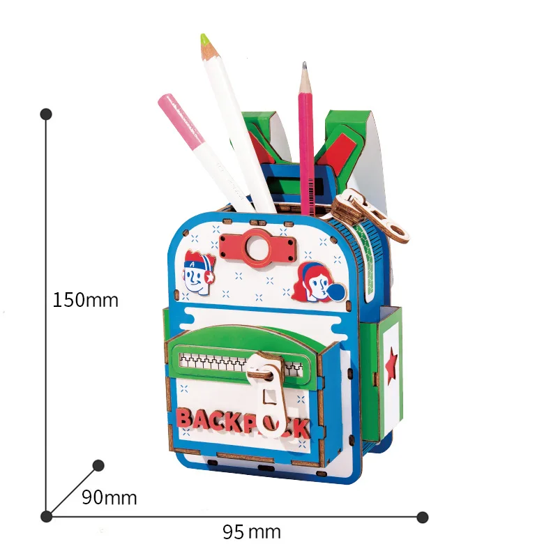 ROKR DIY Penholder 3D деревянная модель строительный комплект игрушки для детей взрослых девочек - Цвет: TG12 Backpacker