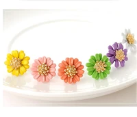 hot sale 1 pair korean fashion cute small daisy flower stud earrings for women new trendy sweet earrings jewelry accessories