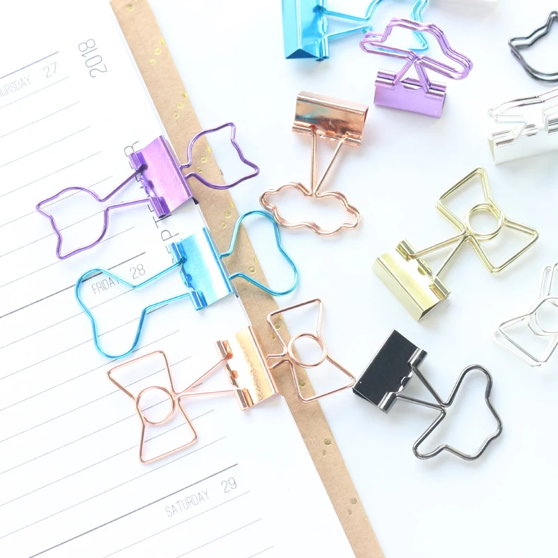 Domikee милые корейские разноцветные офисные и школьные металлические зажимы скобы