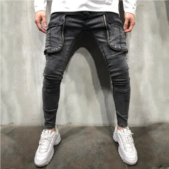 

New men's washing jeans pants fashion casual Leggings
