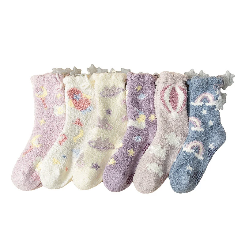 

Winter Thick Sweet Girl Coral Velvet Non-slip Floor Socks