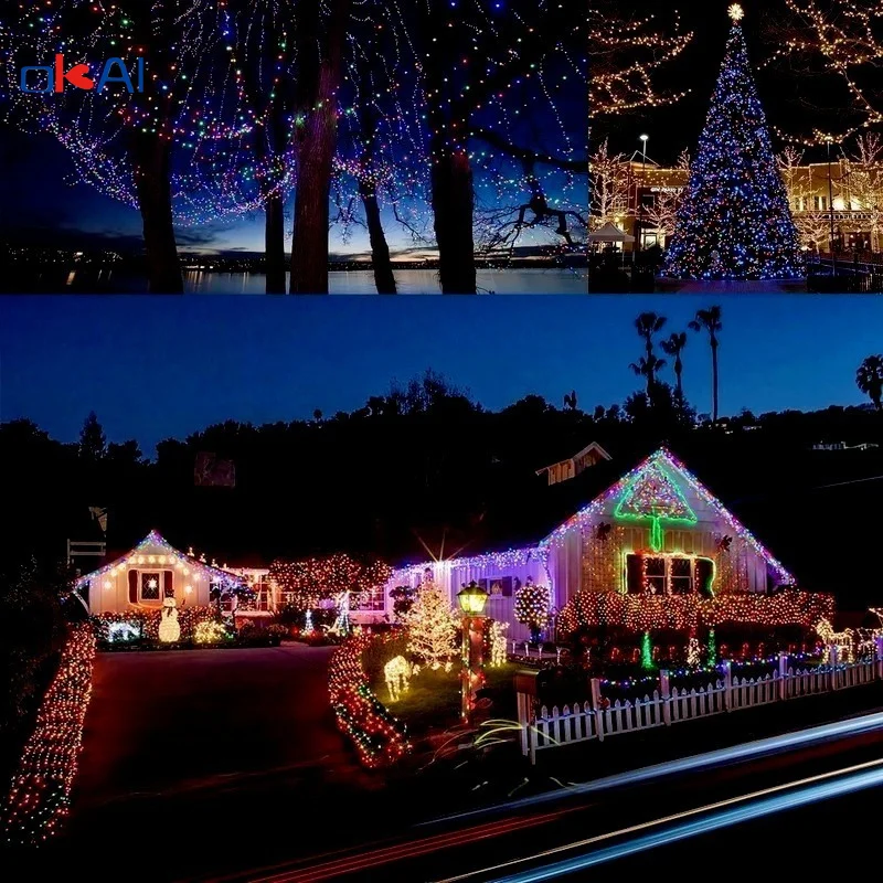 

LED Outdoor Solar Lamps10m/20m/30m/50m LEDs String Lights Fairy Holiday Christmas Party Garlands Solar Garden Waterproof Lights.