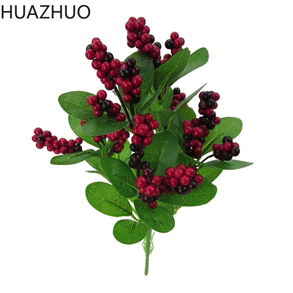 Искусственный цветок красная жемчужная тычинка ветка ягод для свадьбы