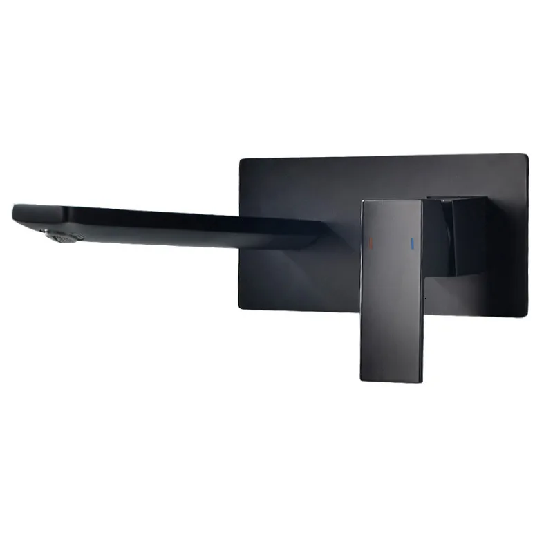 Полностью медный черный смеситель для воды темная нагрузка настенный тип