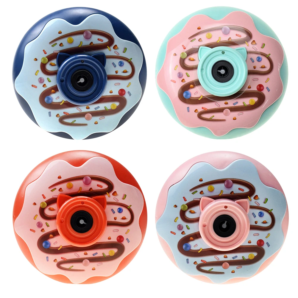 

Kids Bubble Machine Automatic Electric Doughnut Shape Bubble Machine Bubble Maker with Light Children Brithday Gifts