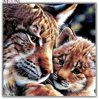 animals 5d diy diamond painting two tigers full squareround drill embroidery cross stitch rhinestone home decor gift with beads