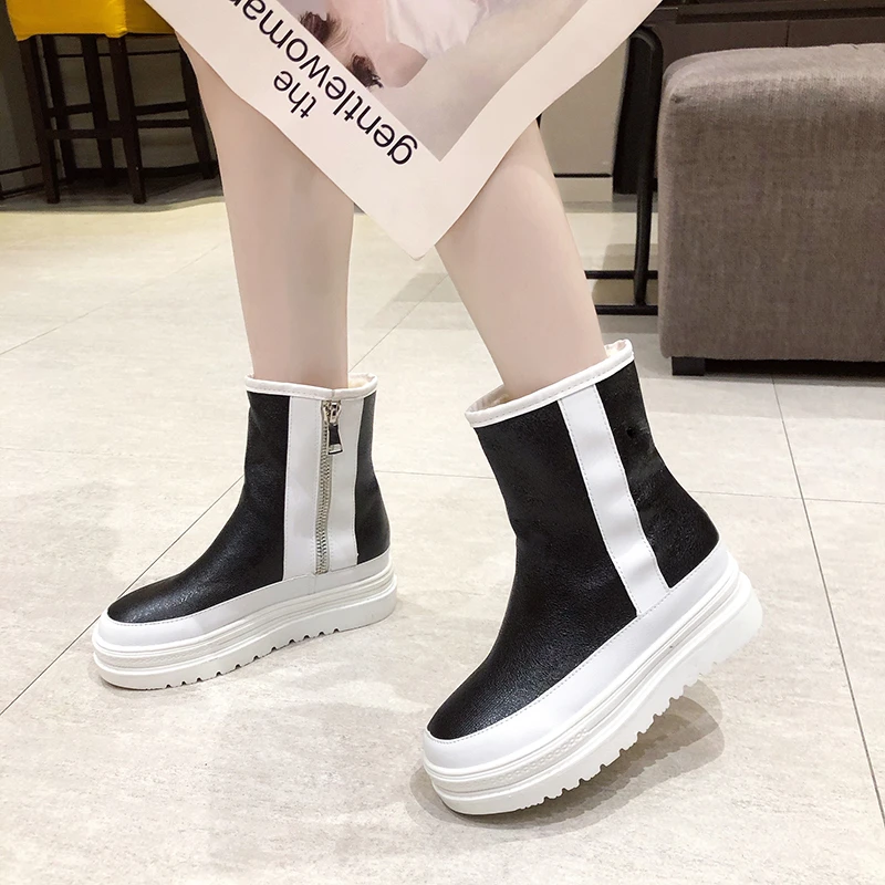 

Snow boots women new med tube boots women Plush thickened antiskid student cotton shoes women winter thick soled women's shoes
