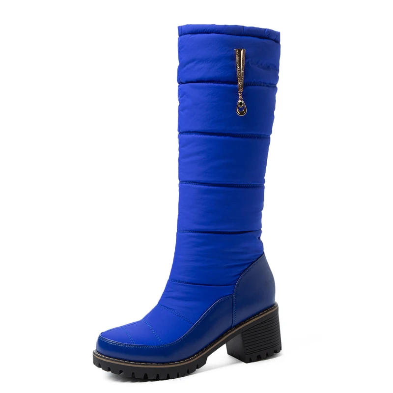 Женские зимние длинные сапоги G315 черные синие красные до колена с круглым носком