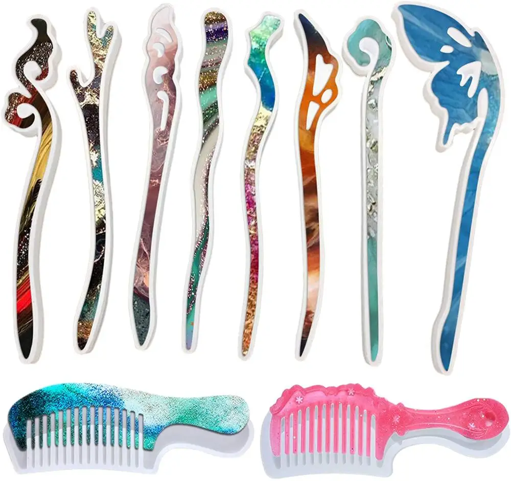 

Форма для расчески для frp бак cмягчителя воды заколка для волос, силиконовые полимерная Расческа форма для расчески комплект пресс-форм, DIY р...