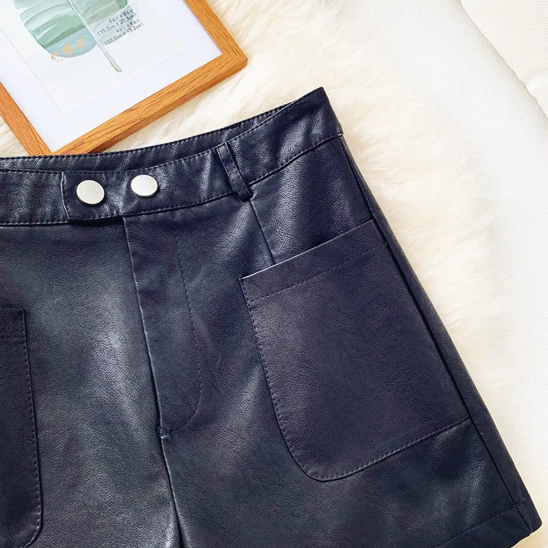 Женские винтажные черные широкие брюки REALEFT повседневные короткие из