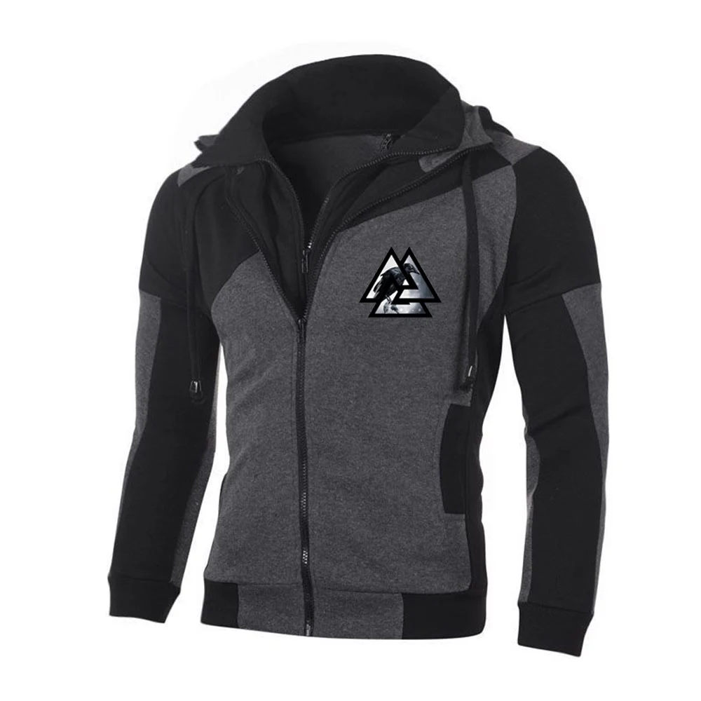 

2021 New Mens Viking legend Ragnar's Raven Jackets Sweatshirts Hoody Fleece Cotton Zipper Hoodies Harajuku Male Clothing Coats