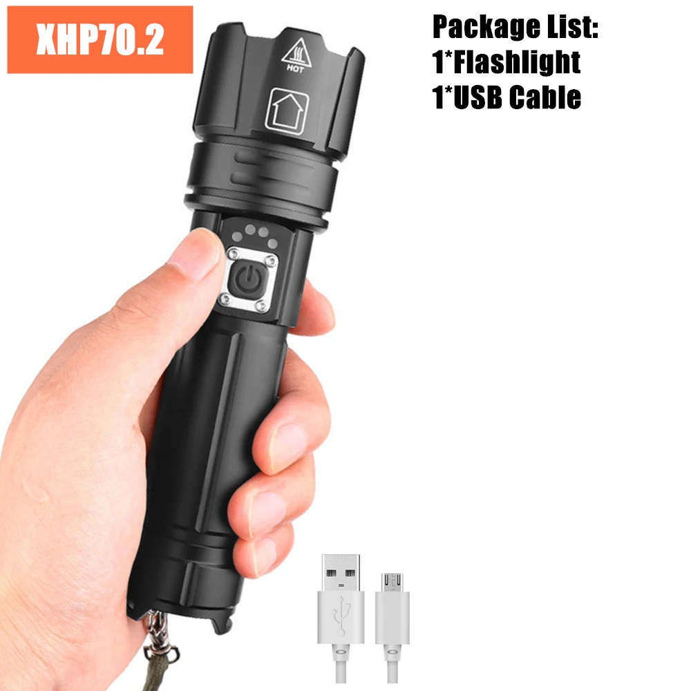 Option A Xhp90 xhp90.2 xhp70.2 Мощный USB светодиодный фонарь, ручная лампа 26650 18650, перезаряжаемый тактический фонарь - Emitting Color: Option A