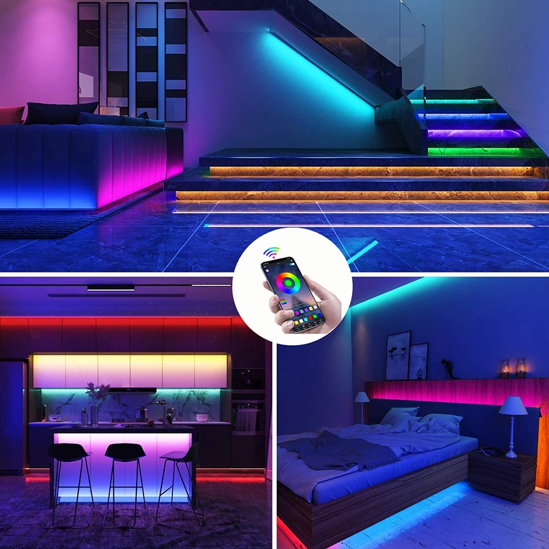 Bluetooth Светодиодные ленты светильник s RGB 5050 SMD гибкая лента Водонепроницаемый