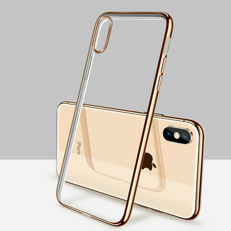 Мягкий прозрачный чехол с покрытием для iphone X XS MAX 10 XR 7 8 6 6s Plus модный