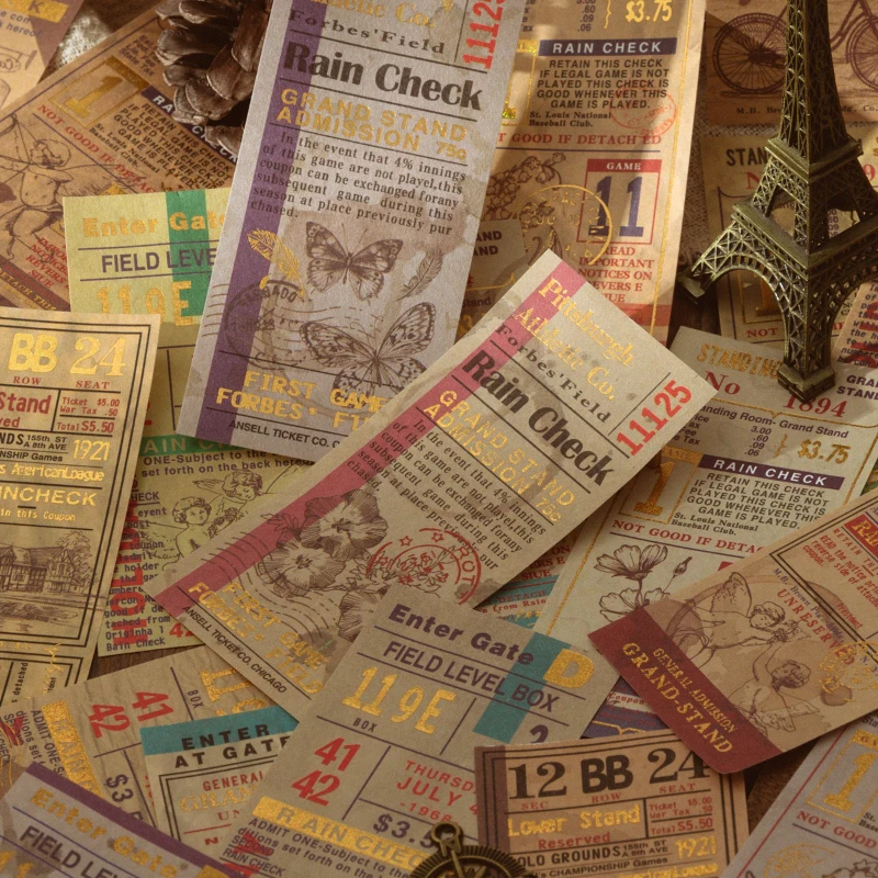 50 шт./компл. золотая бумага для билета нежелательный журнал планировщик