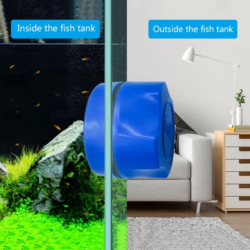 Mini Aquarium Fish Tank Magnetic Double-side Clean Brush Seaweed Curve Scraper Moss Remover Glass Window Cleaning Tools C42 | Дом и сад