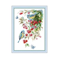 bird in the cherry tree patterns stamped cross stitch kits embroidery chinese style 14ct 11ct printed fabric dmc diy needlework