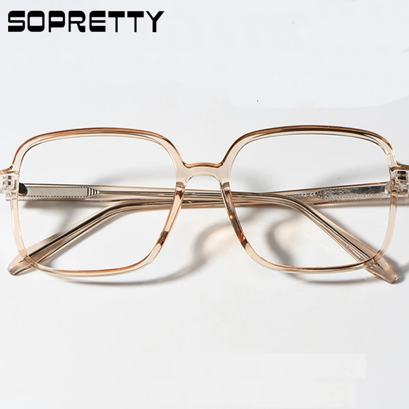 

New Retro Anti-Blue Glasses TR90 Big Computer Goggles Transparent Myopia Frame Optical Frames F8853