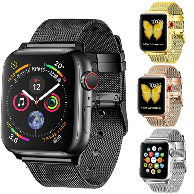 Металлический ремешок iwatch 3 42 мм Миланская петля для apple watch 4 44 мм 40 мм 38 мм браслеты для iphone