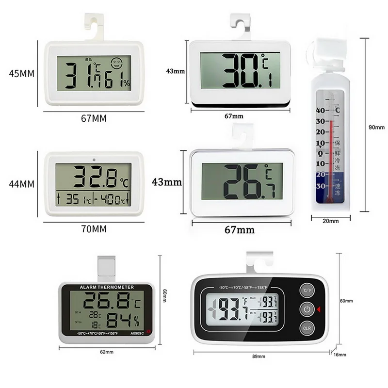 

Hot sale LCD Digital waterproof refrigerator fridge freezer thermometer Large Screen High Precision Electronic Thermometer Alarm