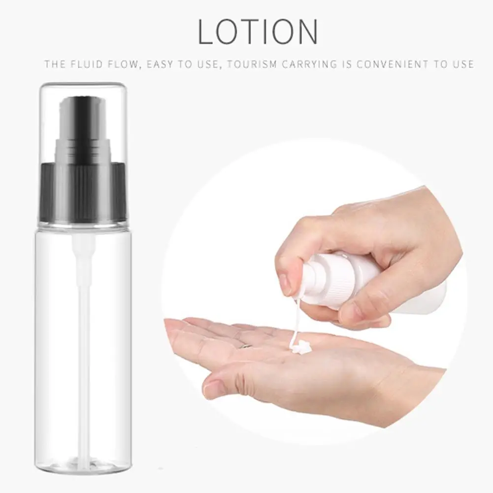 9 шт черный косметический набор для путешествий PET/50 мл Портативный спрей бутылка