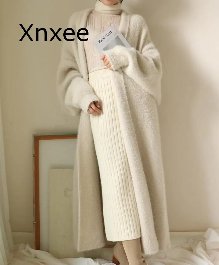 

Autumn and winter imitation water velvet loose bat large size thick women's cardigan coat