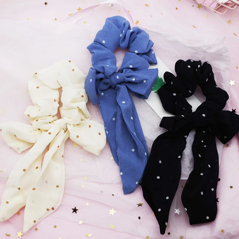 Элегантное волнистое кольцо для волос шифоновое стример головной убор женщин и