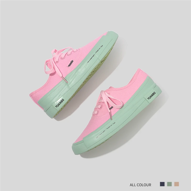 

2021 Women Canvas Shoes White Vulcanized Sneakers Woman Breathable Lace Up Casual Flats Shoes Female Spring Autumn Designer New