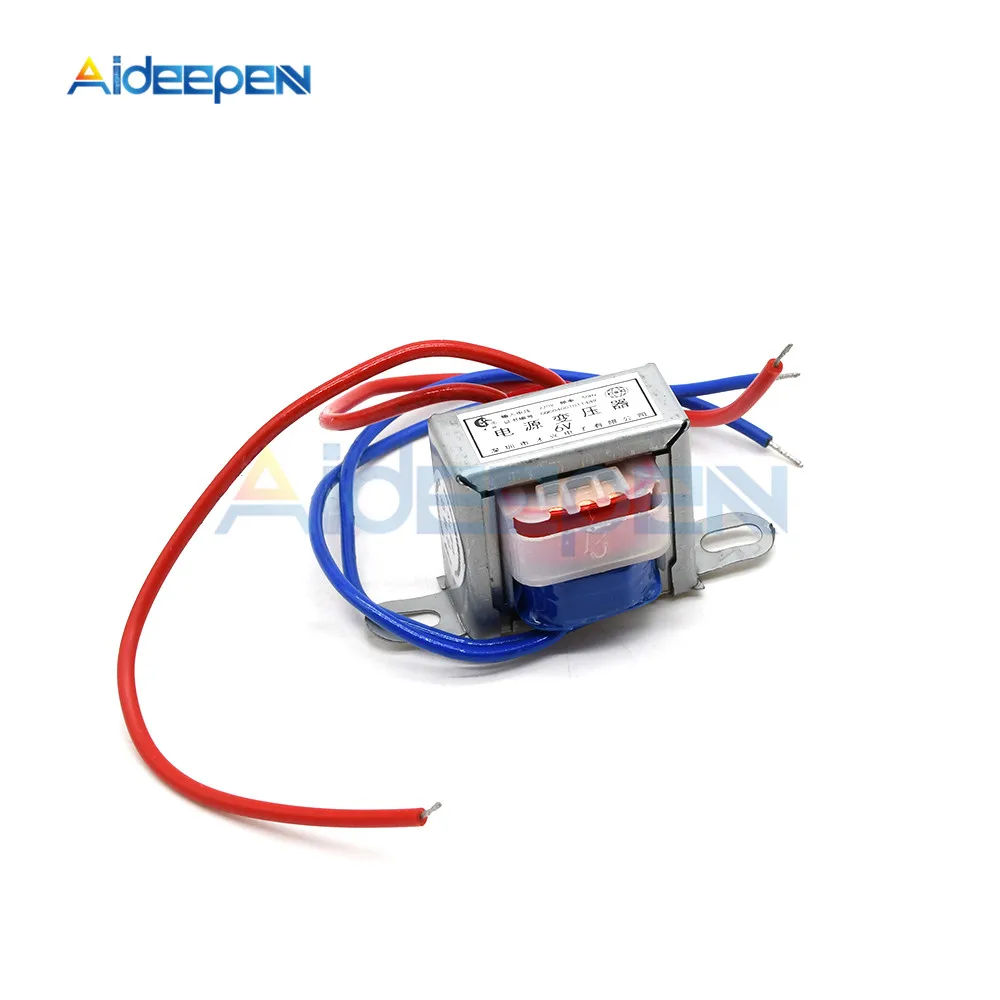 AC 6V 9V 12V Выходное напряжение 1W EI медный сердечник вход 220V 50Hz ~ 60Hz одиночное 2 линии