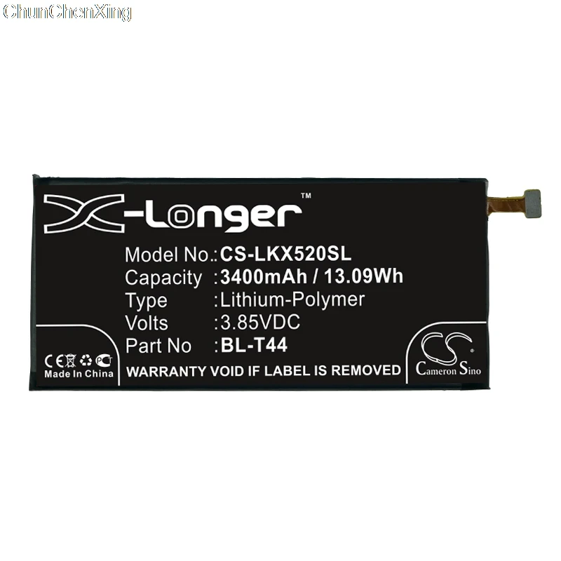 Аккумулятор Cameron Sino 3400 мАч BL-T44 для LG L722DL LMQ720AM Q720TS LMQ720VSP LM-X520 Q60 Q720 Q720QM Q720V Stylo 5 X525EAW |