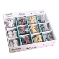 36pcslot lovely cartoon dog animal mini 3d eraser for kids stationery student gifts