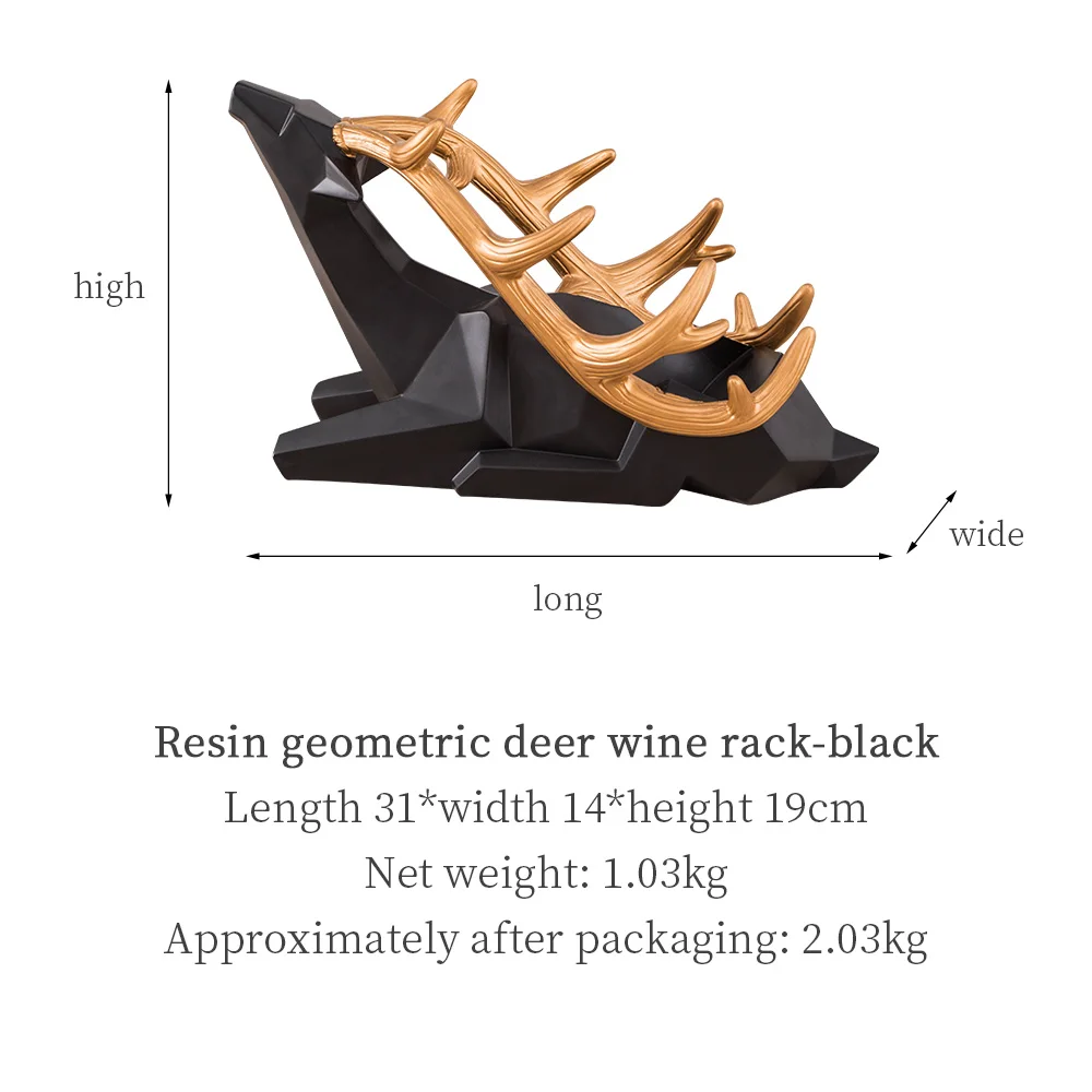 Скандинавская статуя оленя Винная стойка Ремесленная скульптура из смолы