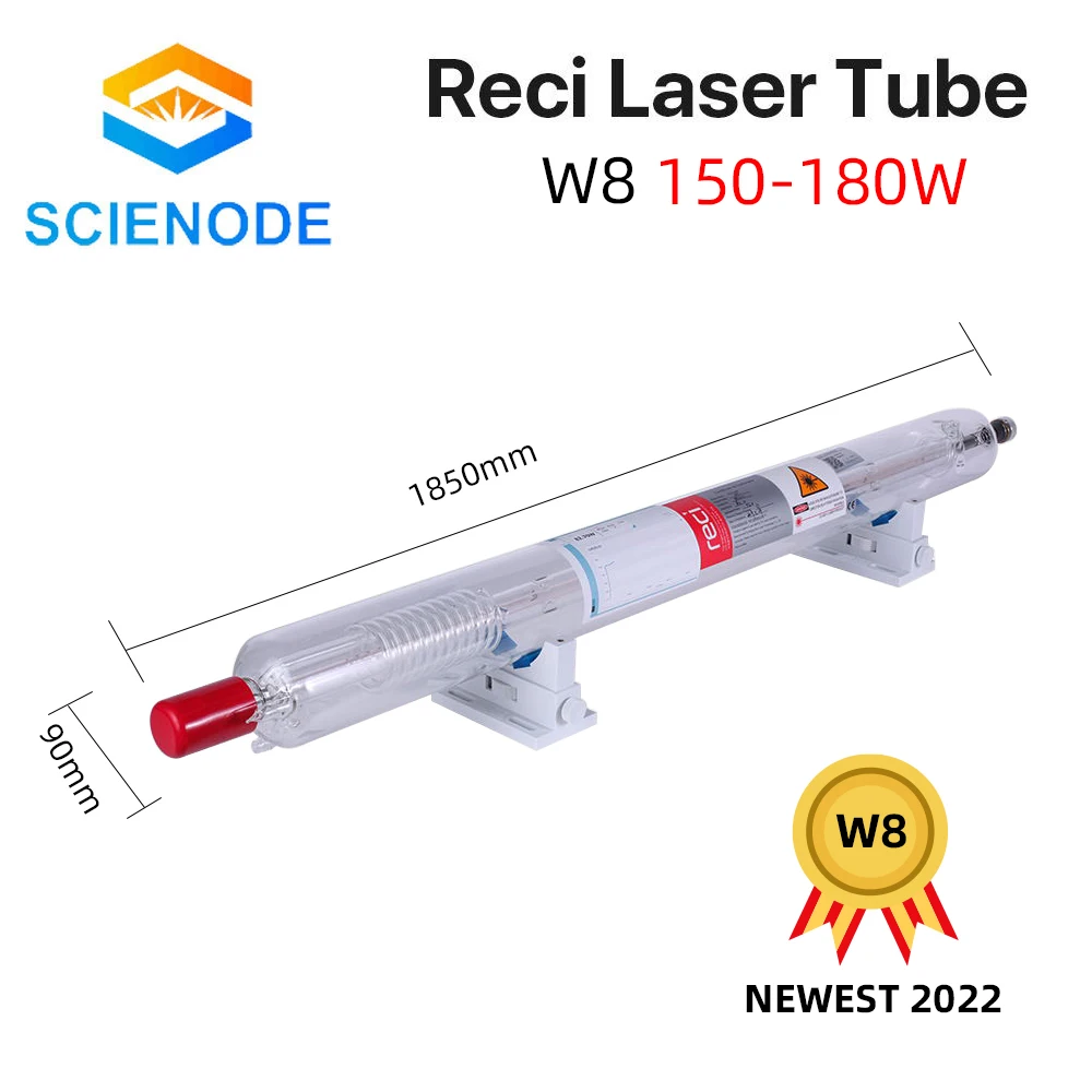 Scienode Reci W8 Co2 Glass Laser Tube 1850mm 90W Glass Laser Lamp For CO2 Laser Engraving Cutting Machine NEW Quality 2021 Kits