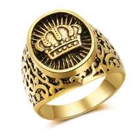 wangaiyao middle east arab dubai ancient gold crown ring couple wedding memorial day jewelry ring