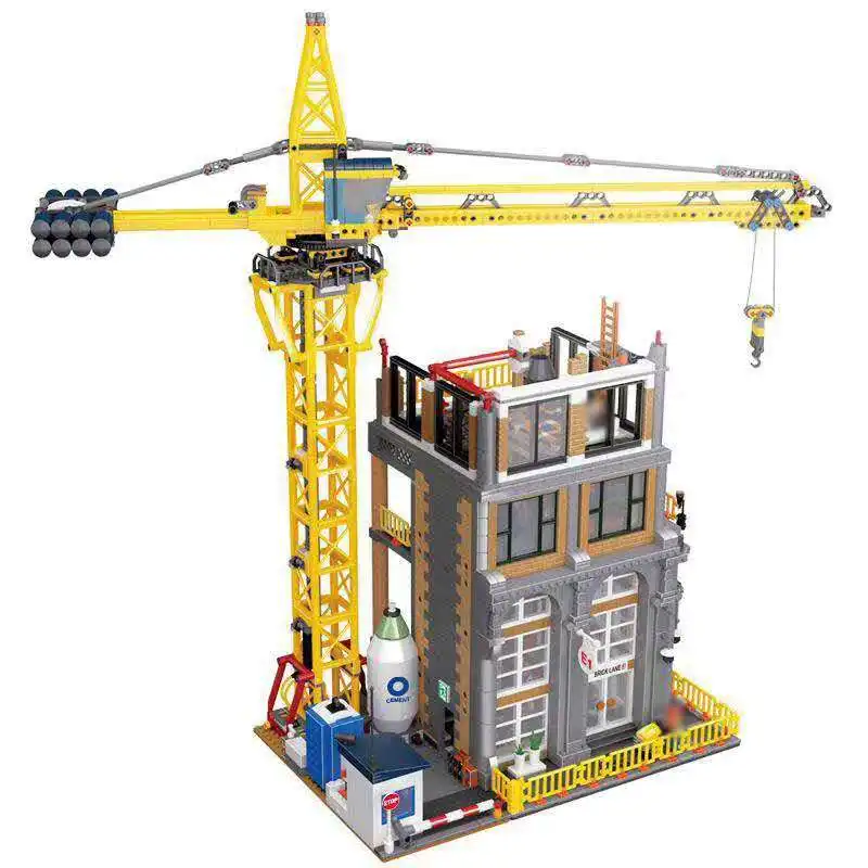 

15031 Modular Construction Site Set Street View Building Blocks Bricks Moc High-rise Crane Operation Toys kids Christmas Gift