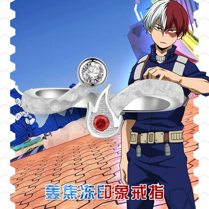 Аниме My Hero academic Todoroki Shoto Косплей кольцо из стерлингового серебра S925 пробы для