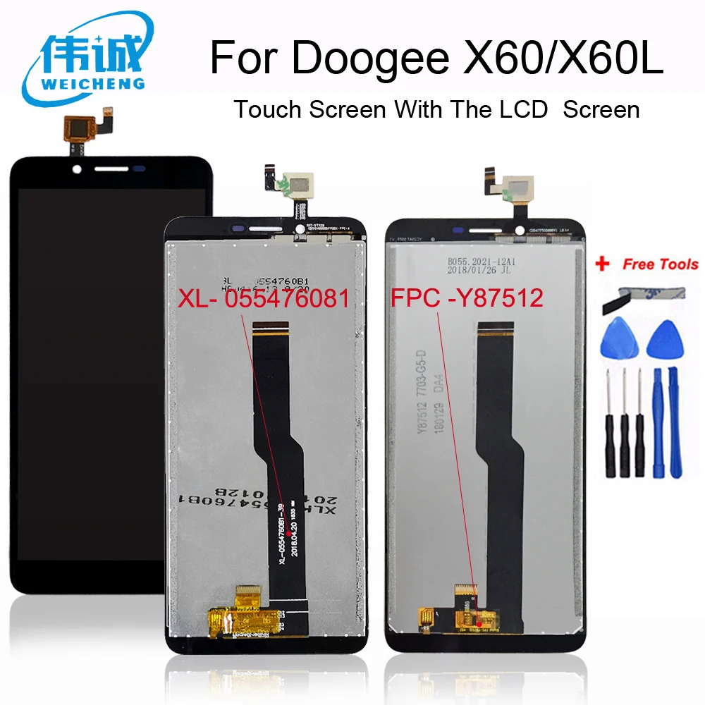 100% протестированный сенсорный ЖК дисплей для doogee X60 и экран в сборе L X60L сменный +