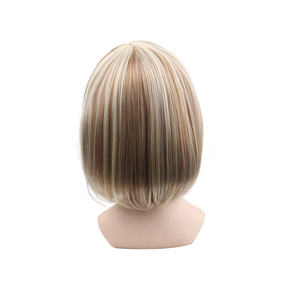 

European and American Style Wig Golden Bobhaircut Women's Short Hair Wig Women's Short Straight Hair Fast delivery