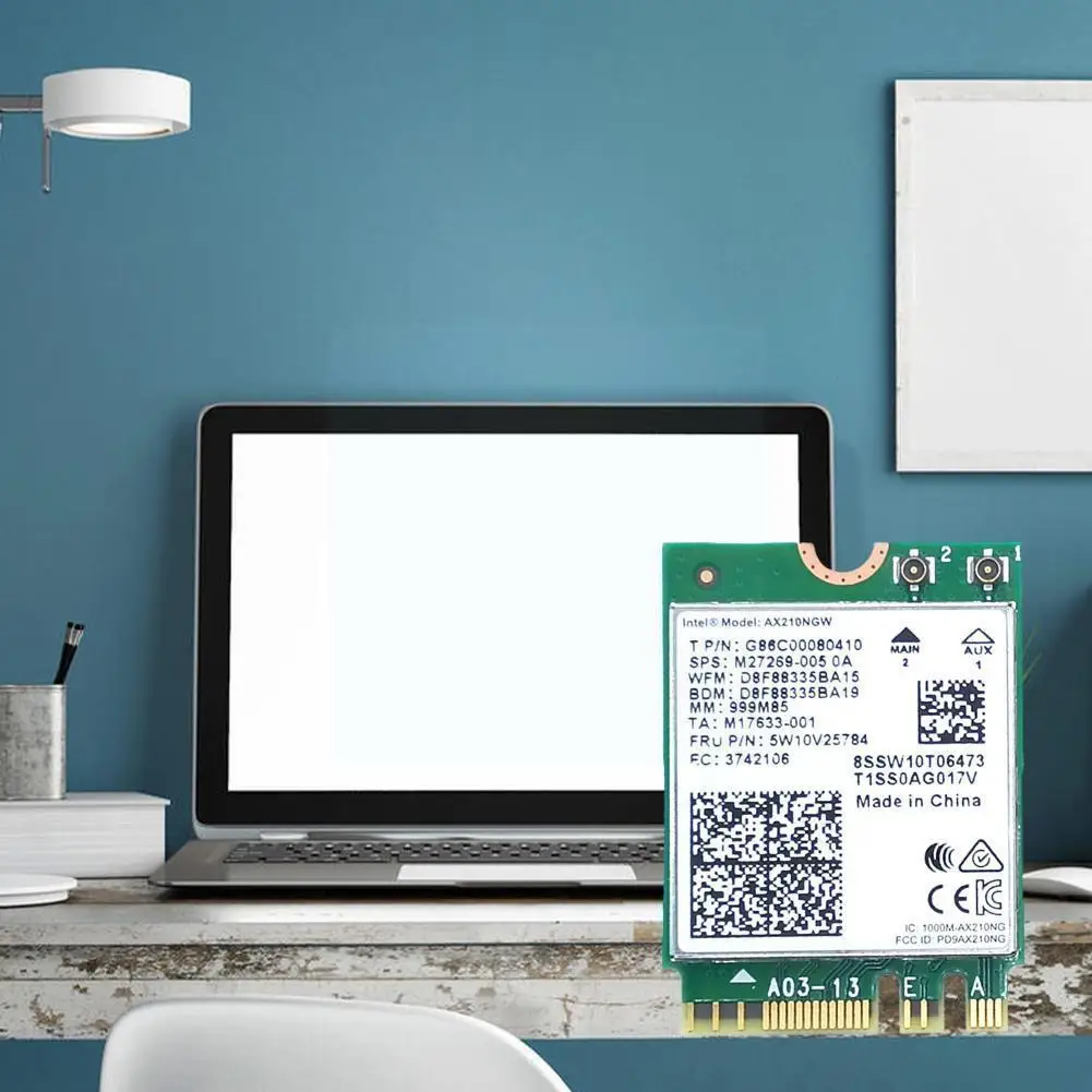 

Wi-Fi 6E AX210NGW 5374M Gigabit 5G Двухчастотная Встроенная беспроводная сетевая карта NGFF M2 Bluetooth 5,2 Z5I6