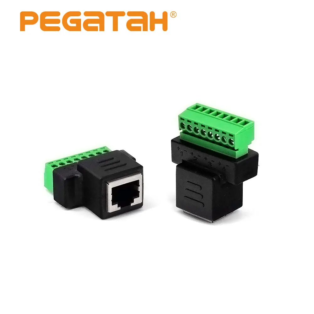 Разъем постоянного тока RJ45 Зеленый терминал Без припоя сетевой адаптер