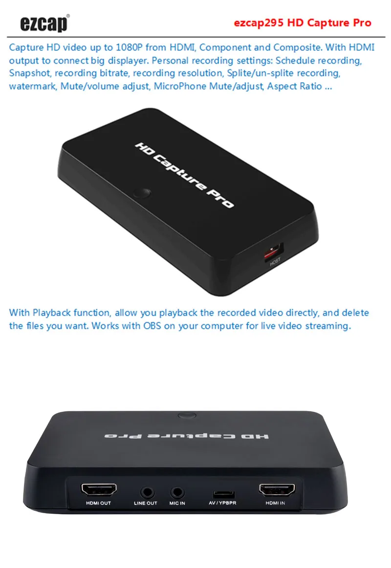 HDMI AV Карта видеозахвата с микрофоном в расписании записи ТВ воспроизведения OBS прямая потоковая для Xbox PS4 ТВ показывает ПК Компьютерная игра