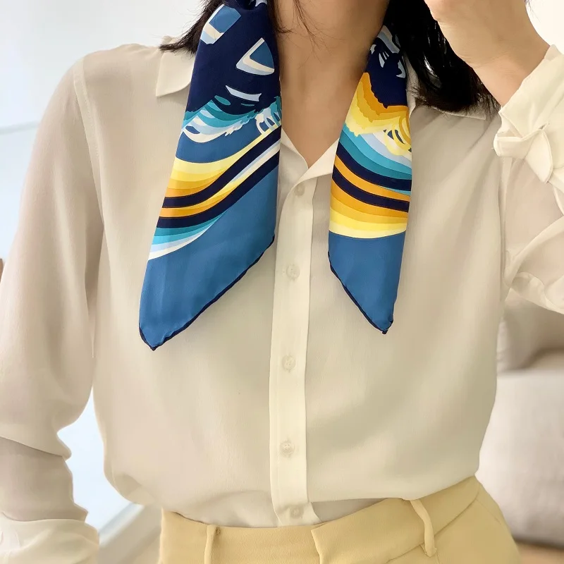 Платок-Бандана женский из 100% шелка 21x21 дюйм |