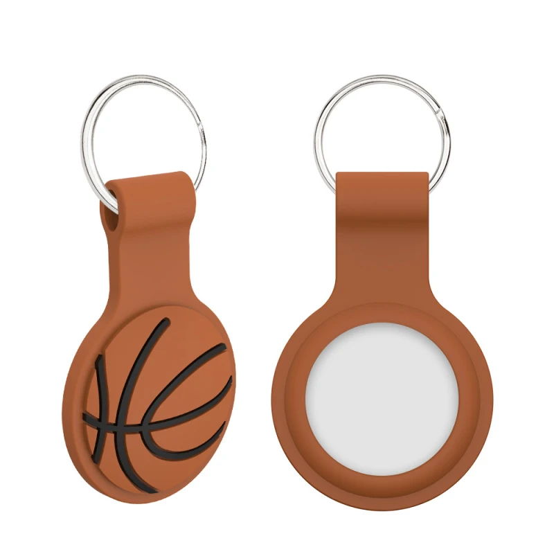 

Silicone Protective Cover For Airtags Tracker Basketball Pattern Protective Sleeve Locator Soft Protector Case with Keyring