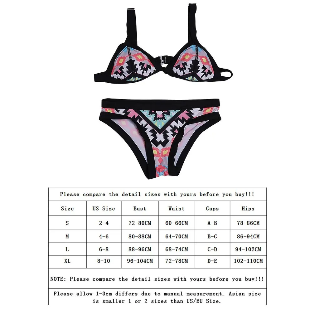 

Women Bikini Set New Retro Style Simple Model Sexy Printing Swimsuit Bikinis Halter Paddeds Swimwear Swimsuit