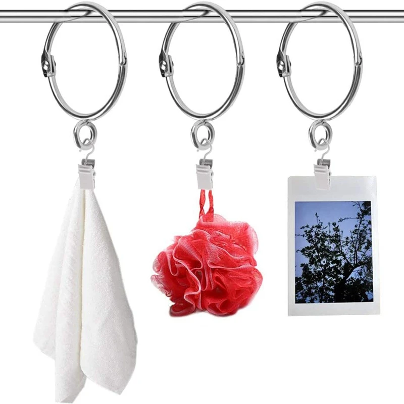 20 шт. открытые серебряные кольца для занавесок металлические нержавеющие петли